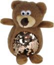 11 см Медвежонок с пайетками Мягкая игрушка подвесная 11х6х6см /LEO19-1404G