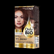 Стойкая крем-краска для волос серии Only Bio COLOR Тон 4.0 Роскошный каштан 115мл/15шт(РС)