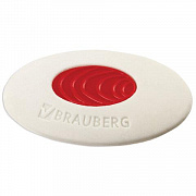 Ластик BRAUBERG "Oval PRO", 40*26*8мм, овальный, красный пластиковый держатель, 229560/Россия