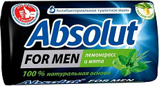Мыло туалетное Абсолют 90г FOR MEN Лемонграсс и мята 1/6 (72)