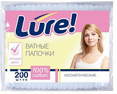 Ватные палочки LURE п/э 200шт 1/48