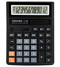 Калькулятор настольный СROMEX 888 (185x145 мм), 12 разрядов, ЧЕРНЫЙ, 271728/Россия
