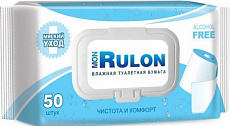 Влажная туалетная бумага Mon Rulon №50 c пластиковым клапаном 1/32