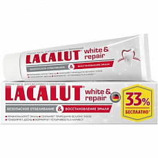 Зубная паста LACALUT white&repair, 100 мл отбеливающая (+33% бесплатно )  1/24