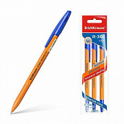 Ручка шариковая ErichKrause® R-301 Orange Stick 0.7, цвет чернил синий (в пакете по 3 шт.) 42743