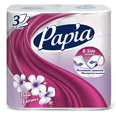 Туалетная бумага PAPIA Bali Flower 3 слоя 4 рул 1/14