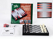 Шахматы 3704С 3 в 1 шашки, нарды магнит в короб.