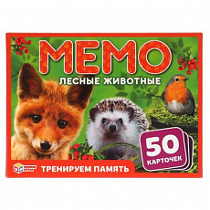 Карточная игра Мемо. Лесные животные.  (50 карточек). Коробка: 125х170х40 мм. Умные игры 308430