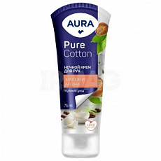 Крем для рук AURA Pure Cotton Ночной туба 75мл 1/24