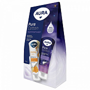 Подарочный набор AURA Pure Cotton: Крем для рук «Питательный» с D-пантенолом и экстрактом мёда 75 мл