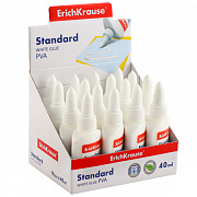 Клей ПВА  40 г ErichKrause® Standard, 40мл (в дисплее по 16 шт.) 48721