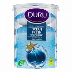 Мыло туалетное DURU FRESH  экопак 4*100гр.  Океанский бриз 1/16