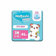 Подгузники-трусики WATASHI одноразовые для детей 3/М 6-10 кг jambo-pack 46шт 1/2