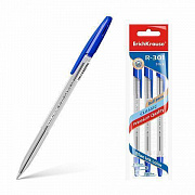 Ручка шариковая ErichKrause® R-301 Classic Stick 1.0, цвет чернил синий (в пакете по 3 шт.) 42618