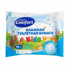 Влажная туалетная бумага Comfort smart №42 Kids с ромашкой 1/45