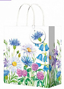 Optima Пакет подарочный с глянцевой ламин. 22x31x10 см (ML) Сезонные цветы, голубые,128 г ППК-4428