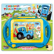 Доска для рисования СИНИЙ ТРАКТОР магнитная, 20*15см, ч/б поле ИГРАЕМ ВМЕСТЕ 410379