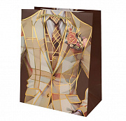 Dream cards Пакет подар.с мат.лам.и золотистым тисн.,18х23х10см(М)Желтый пиджак,210г ППК-3573