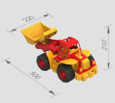 299 Трактор "Богатырь" мини с грейдером 500*220*210/Нордпласт