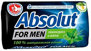 Мыло туалетное Абсолют 90г FOR MEN Лемонграсс и мята 1/6 (72)