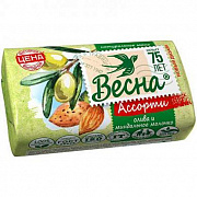 Мыло туалетное ВЕСНА 90гр Ассорти Олива и миндальное молочко 1/6 (72) (Самара) 