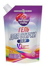 Гель для стирки ВЫГОДНАЯ СТИРКА Color 1 л Дой-пак (РК) 1/8 