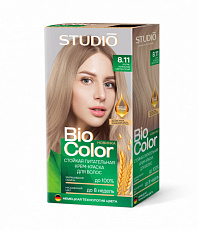 Стойкая крем краска для волос Biocolor 8.11 Ультра-пепельный светло-русый 50/50/15 мл 