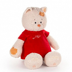 37 см Мягкая игрушка Кошка Мэри в платье красном,  (ПМэри/101-4/11)