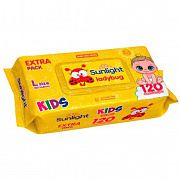 Влажные салфетки SUNLIGHT 120шт Baby Божья коровка (кирпичик с клапаном)/12 Оливия