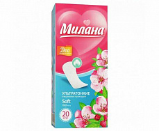 Прокладки ежедневные МИЛАНА 20шт Ультратонкие Soft Deo Весенние цветы 1/48