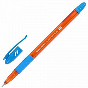 Уп. 12 шт. Ручка шариковая масляная с грипом BRAUBERG GLASSY SKY BLUE, СВЕТЛО-СИНЯЯ, линия 0,35мм,14