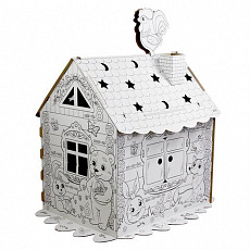 Картонный игровой развивающий Домик-раскраска "Сказочный", высота 130 см., BRAUBERG Kids, 880364/Рос
