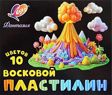 Пластилин восковой "Фантазия" 10 цветов (классический+ флуоресцентный), 150 г,стек