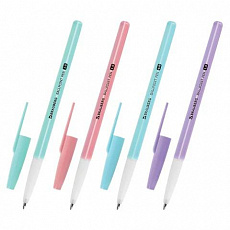 Уп. 50 шт. Ручка шариковая BRAUBERG Офисная PASTEL COLOR, СИНЯЯ, узел 1мм, линия 0,5мм, 144199/Росси