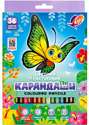 Карандаши 36 цв. шестигранные "ZOO" 36 цв. (пластиковые)