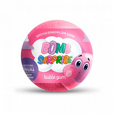 Шипучая бомбочка для ванны с игрушкой Bubble gum серии BOMB SURPRISE 115г/22шт