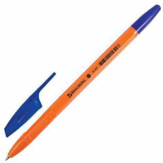 Уп. 50 шт. Ручка шариковая BRAUBERG X-333 Orange, корпус оранжевый, узел 0,7мм, линия 0,35мм, синяя,
