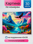 Холст с красками 30х40 см по номерам в коробке (30цв.) Красочный вид (арт. ХК-5230)/Рыжий кот
