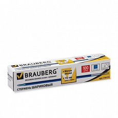 Уп. 100 шт. Стержень шариковый BRAUBERG "Line", 152мм, евронаконечник, 1мм, 170174, синий/Россия