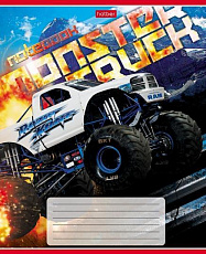 24 л. Тетрадь А5ф клетка 65г/кв.м на скобе  скругл.углы серия  -MonsterTruck-