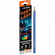Карандаши цветные "deVENTE. Fast Or Last" 06 цветов, 2М, диаметр грифеля 2,8 мм, шестигранные, в кар
