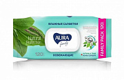 Влажные салфетки AURA освежающие big-pack с крышкой 120шт 1/12