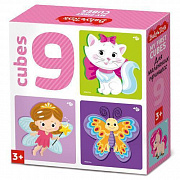 Кубики "Для маленьких принцесс" (без обклейки) 9 шт Baby Toys арт.03534