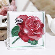 Салфетки 1сл 40л 24*24 Desna Design Красная роза,57578*32