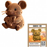 Конструктор Картонный 3D QBRIX Мышка с сыром 20142