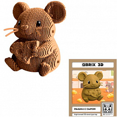 Конструктор Картонный 3D QBRIX Мышка с сыром 20142