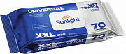 Влажные полотенца SUNLIGHT 70шт XXL Universal (с клапаном)/12 Оливия