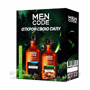 Подарочный набор MEN CODE Крем-гель для душа с углем 300 мл + Шампунь для волос укрепляющий 300 мл 