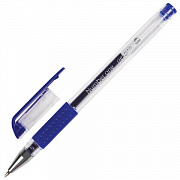 Уп. 12 шт. Ручка гелевая BRAUBERG "Number One", узел 0,5 мм, линия 0,35 мм, резиновый упор, синяя, 1