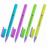 Уп. 24  шт. Ручка гелевая BRAUBERG COLOR NEON, ЧЕРНАЯ, корпус ассорти, линия 0,35мм, 144120/Россия